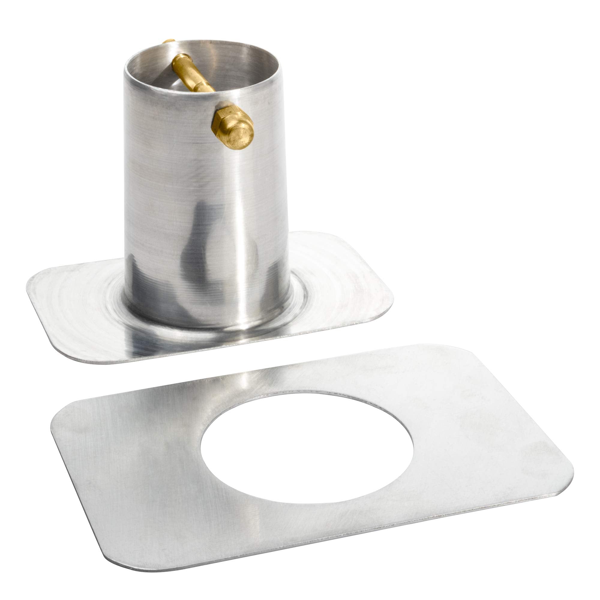 Downspout adapter blends with exterior while adding architectural curb appeal.