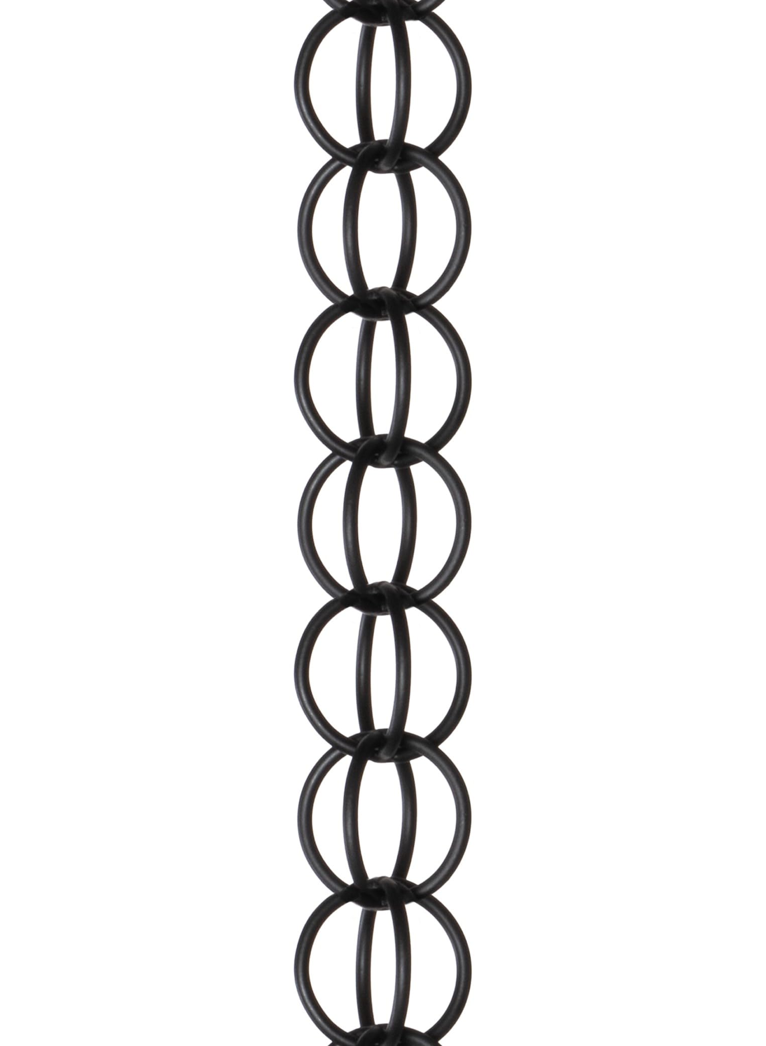 Monarch Rain Chains aluminum ring black 8.5 ft enhances curb appeal with a water feature.