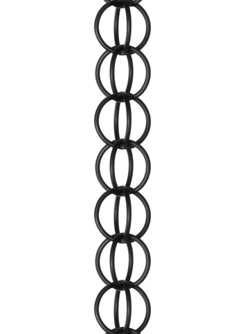 Monarch Rain Chains aluminum ring black 8.5 ft enhances curb appeal with a water feature.