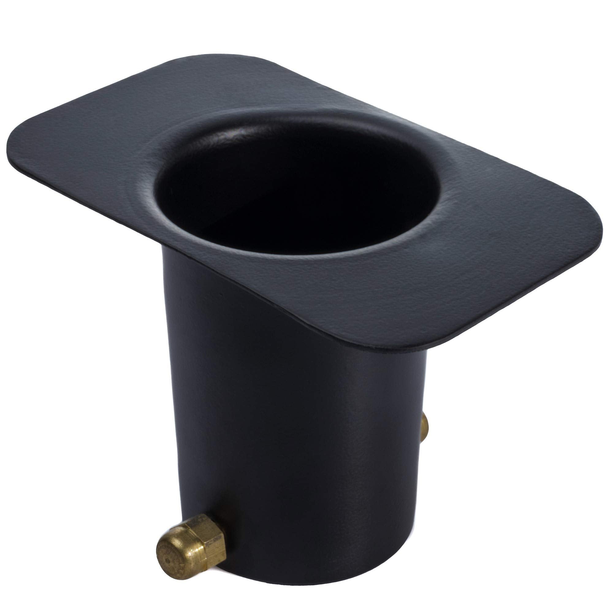 Monarch Rain Chains gutter adapter with brass bolt secures chain installation for heavy rainfall.