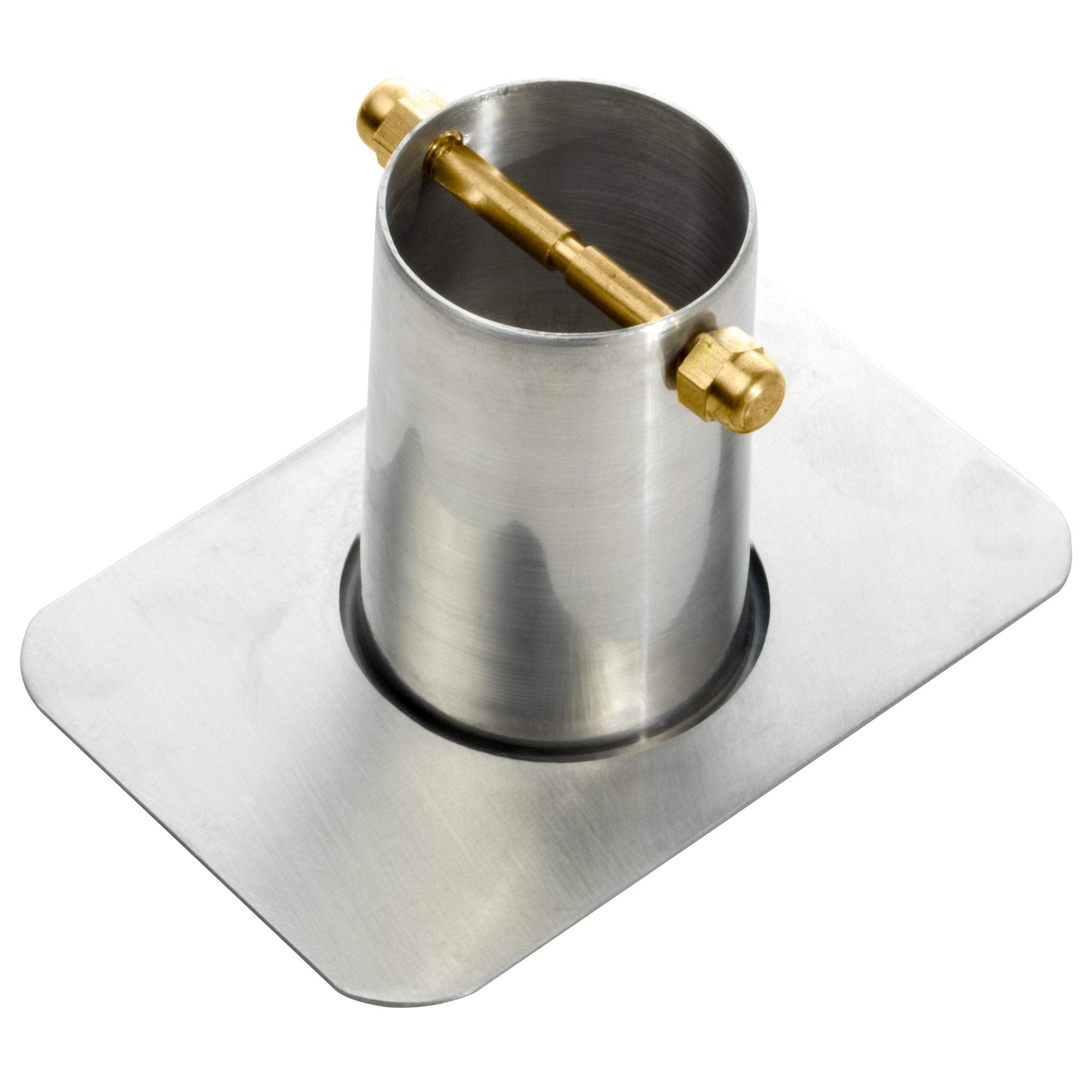 Aluminum mill gutter adapter top view showcases rust-resistant hardware.