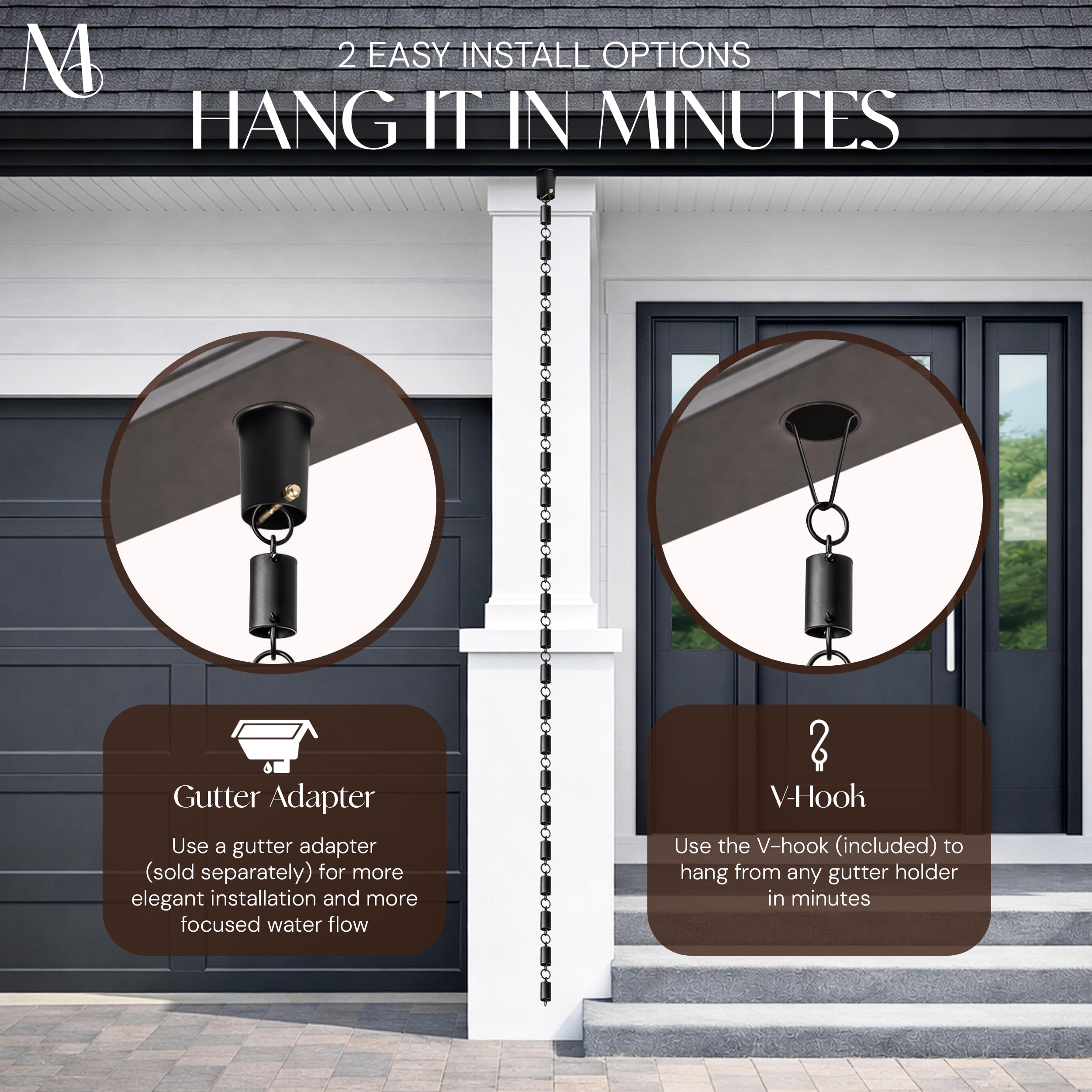 Monarch Rain Chains rust-resistant aluminum durable all-weather performance