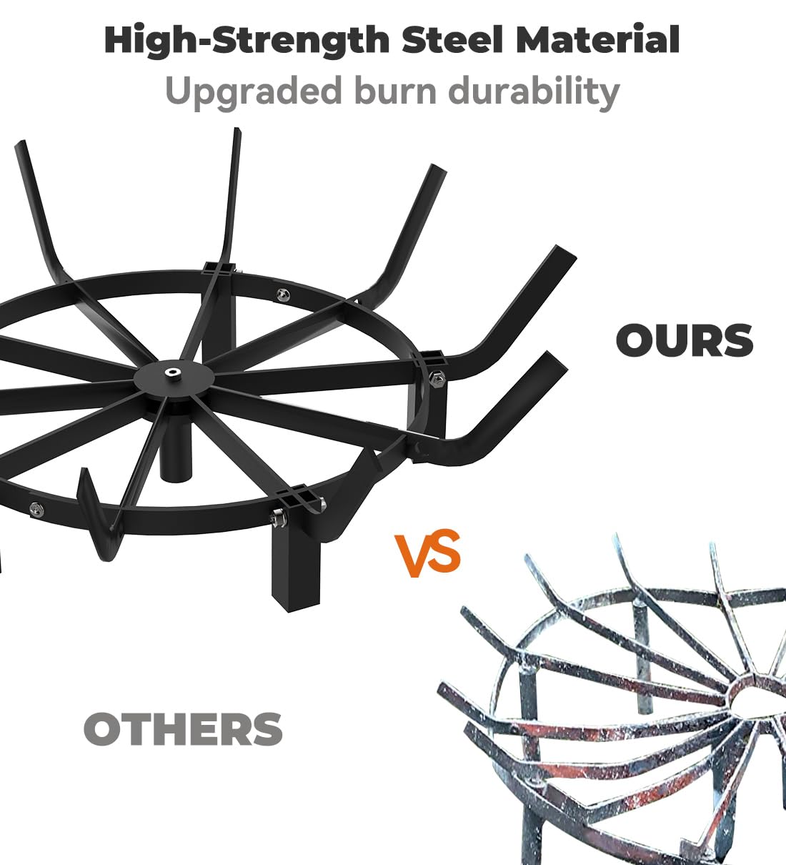 Mondazie 3.5-inch tall legs elevate the grate for better airflow