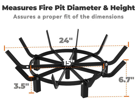 Mondazie curved-edge grate keeps logs secure for a steady flame