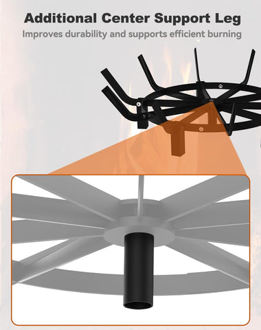 Mondazie improved airflow design enhances combustion in fireplaces and pits