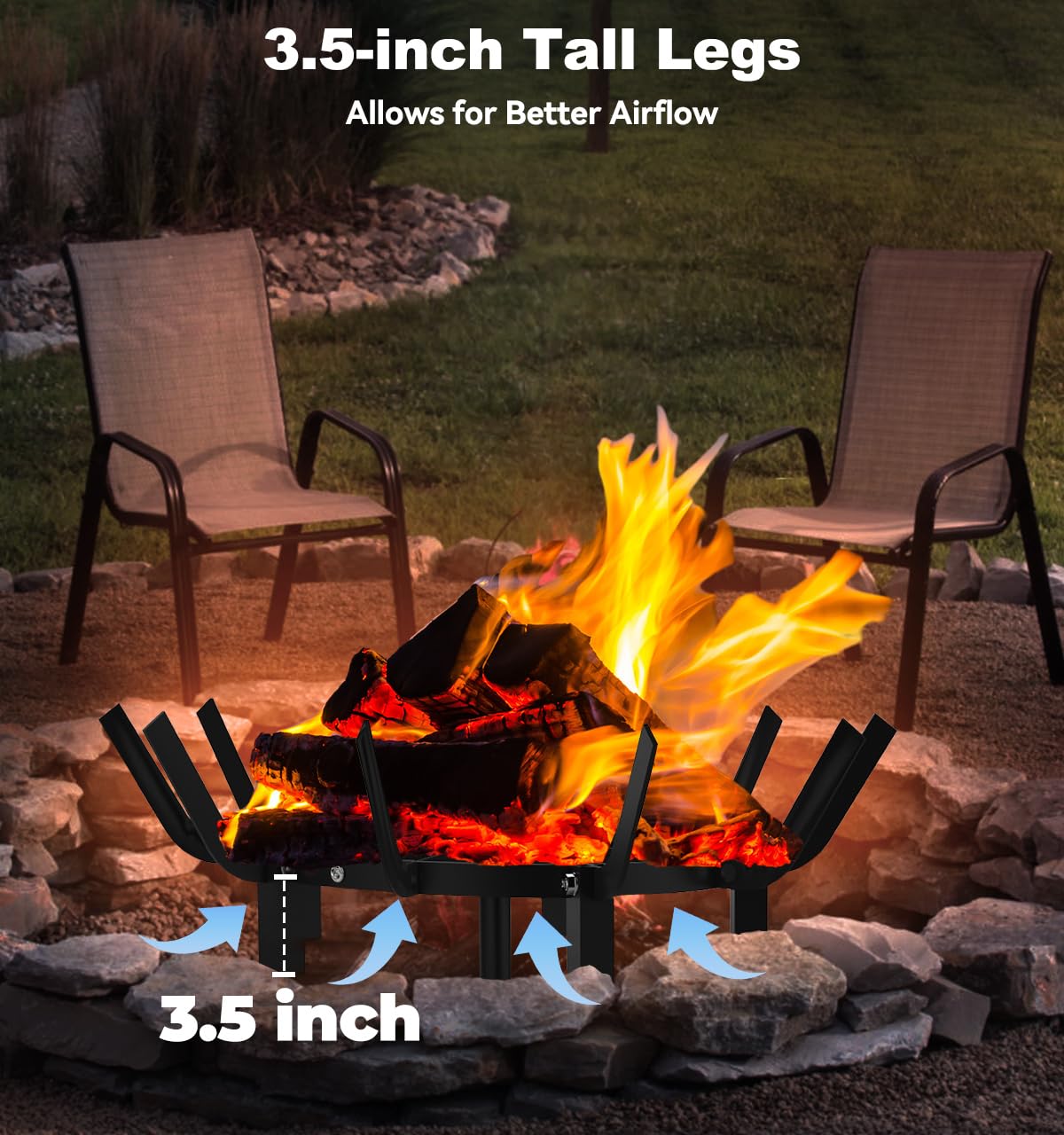 Mondazie versatile grate suitable for indoor and outdoor wood burning