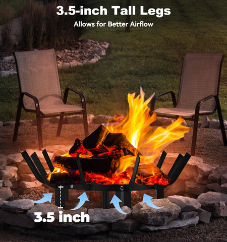 Mondazie versatile grate suitable for indoor and outdoor wood burning