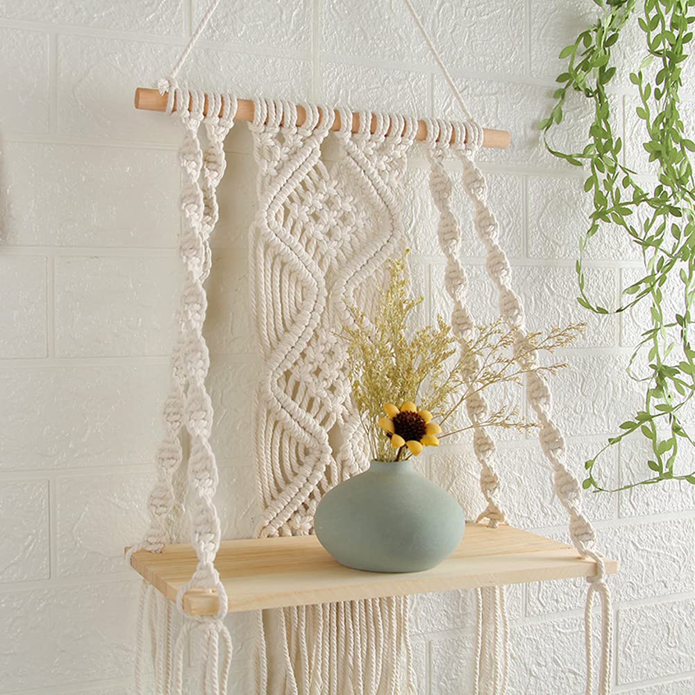 Mong boho rope shelf adds warm texture to living spaces.
