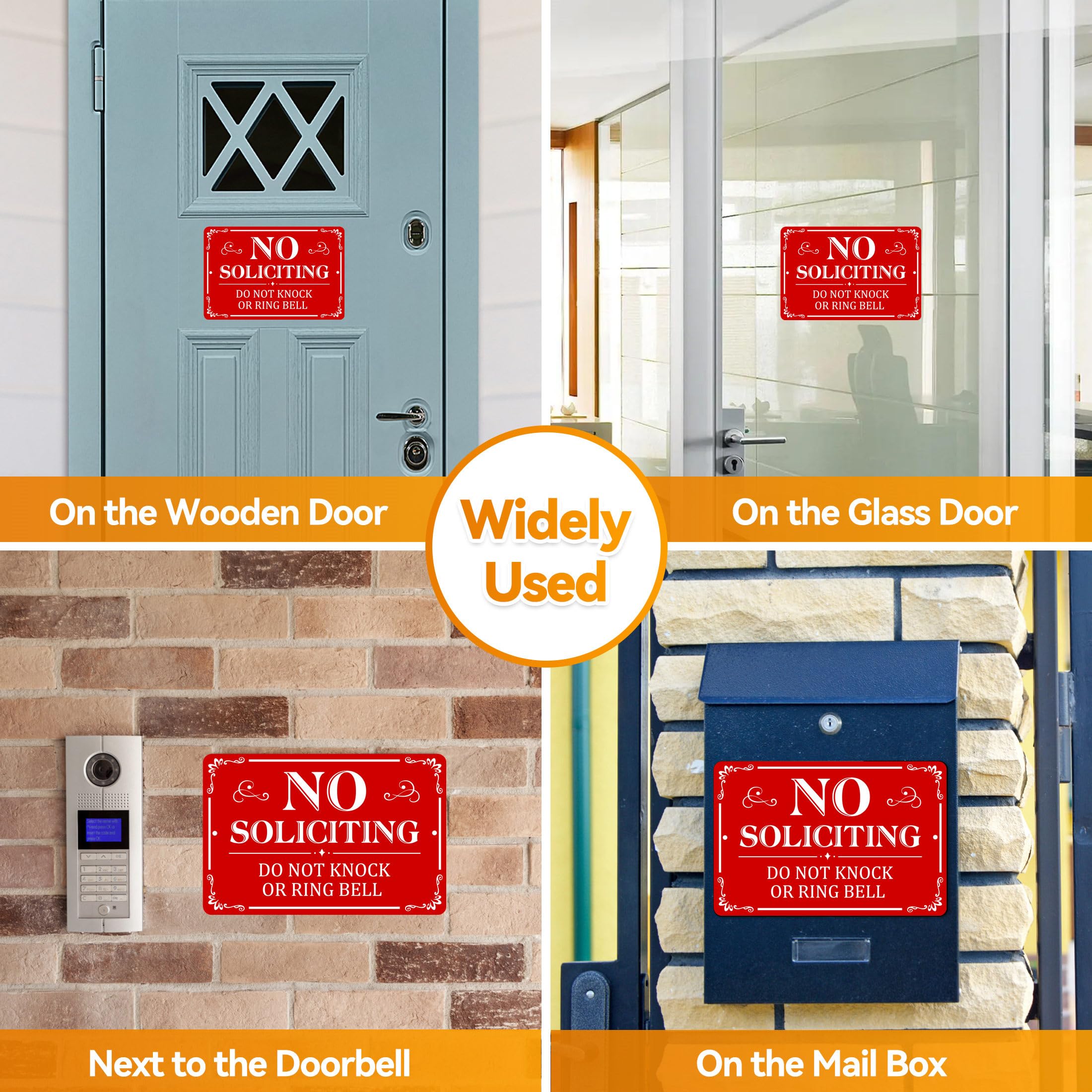 MongFun aluminum no soliciting sign weatherproof for year-round outdoor durability.