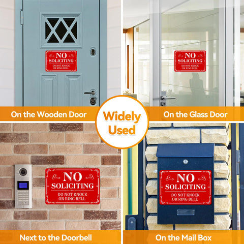 MongFun aluminum no soliciting sign weatherproof for year-round outdoor durability.