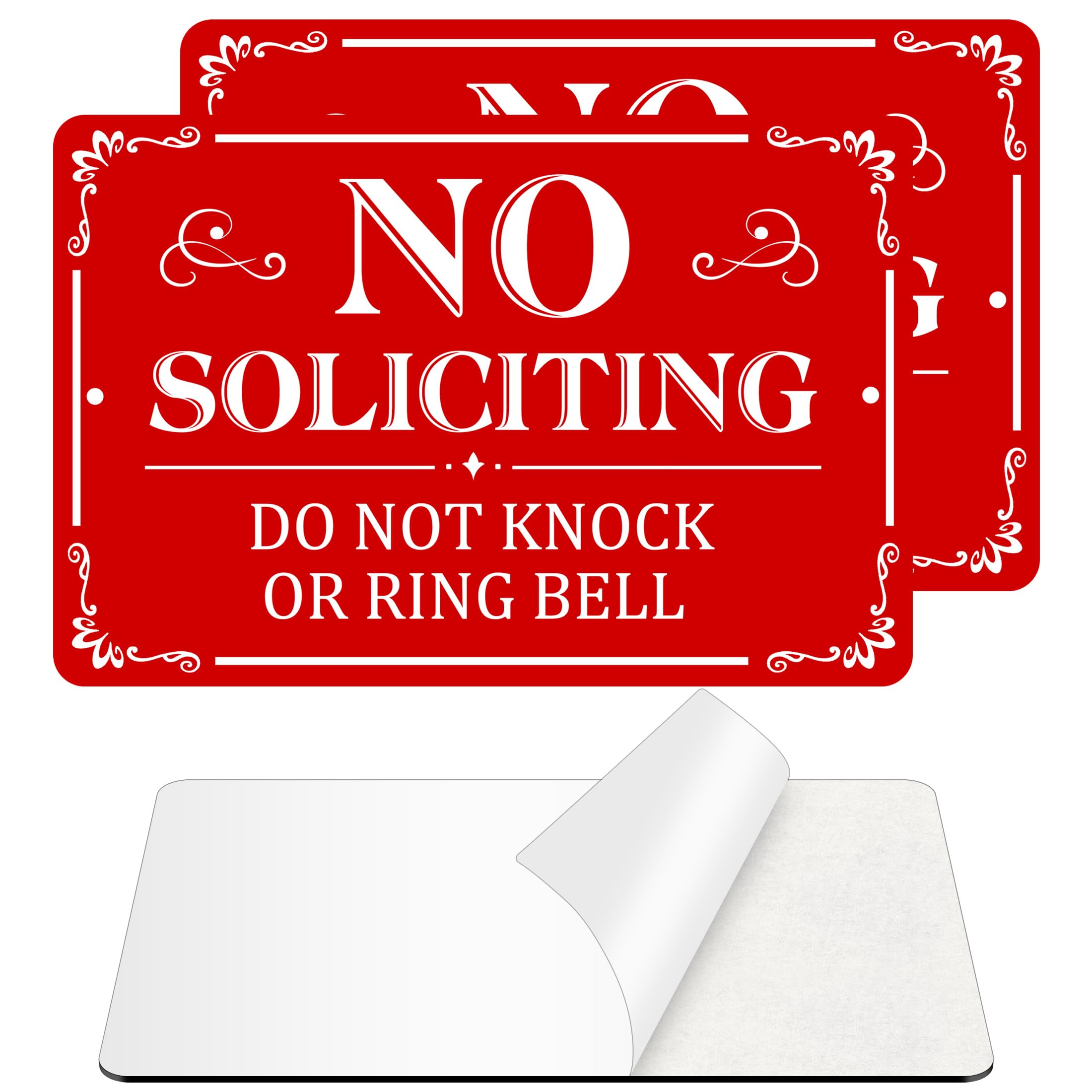 MongFun no soliciting sign front door 2-pack enhances home privacy and curb appeal.