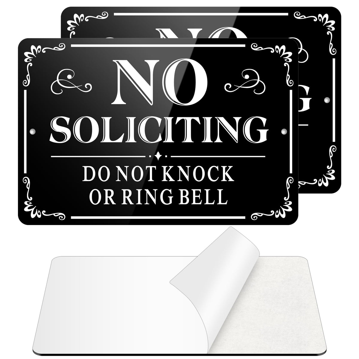 MongFun no soliciting sign on front door, durable aluminum for outdoor use.