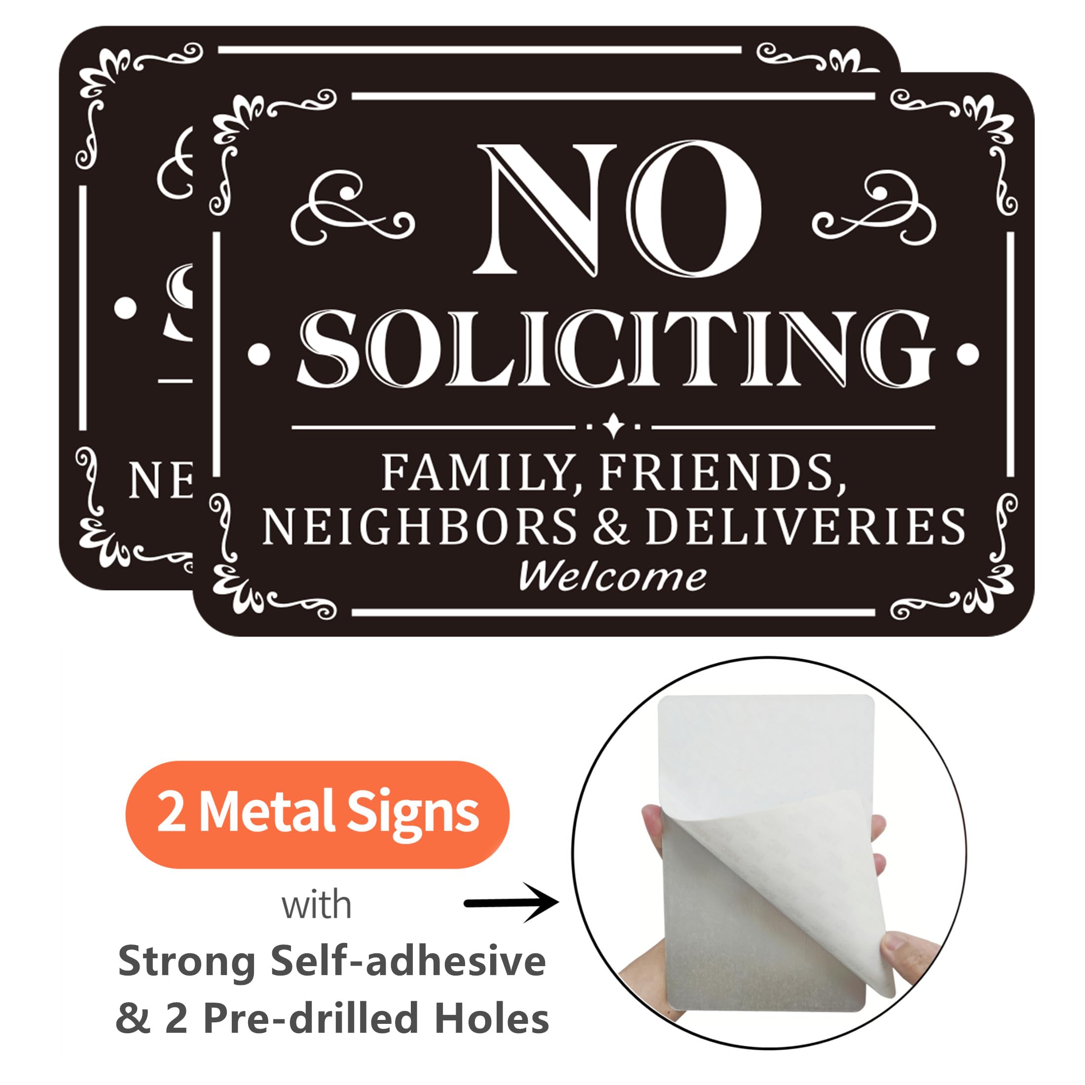 MongFun No Soliciting Sign on house facade, high visibility from distance