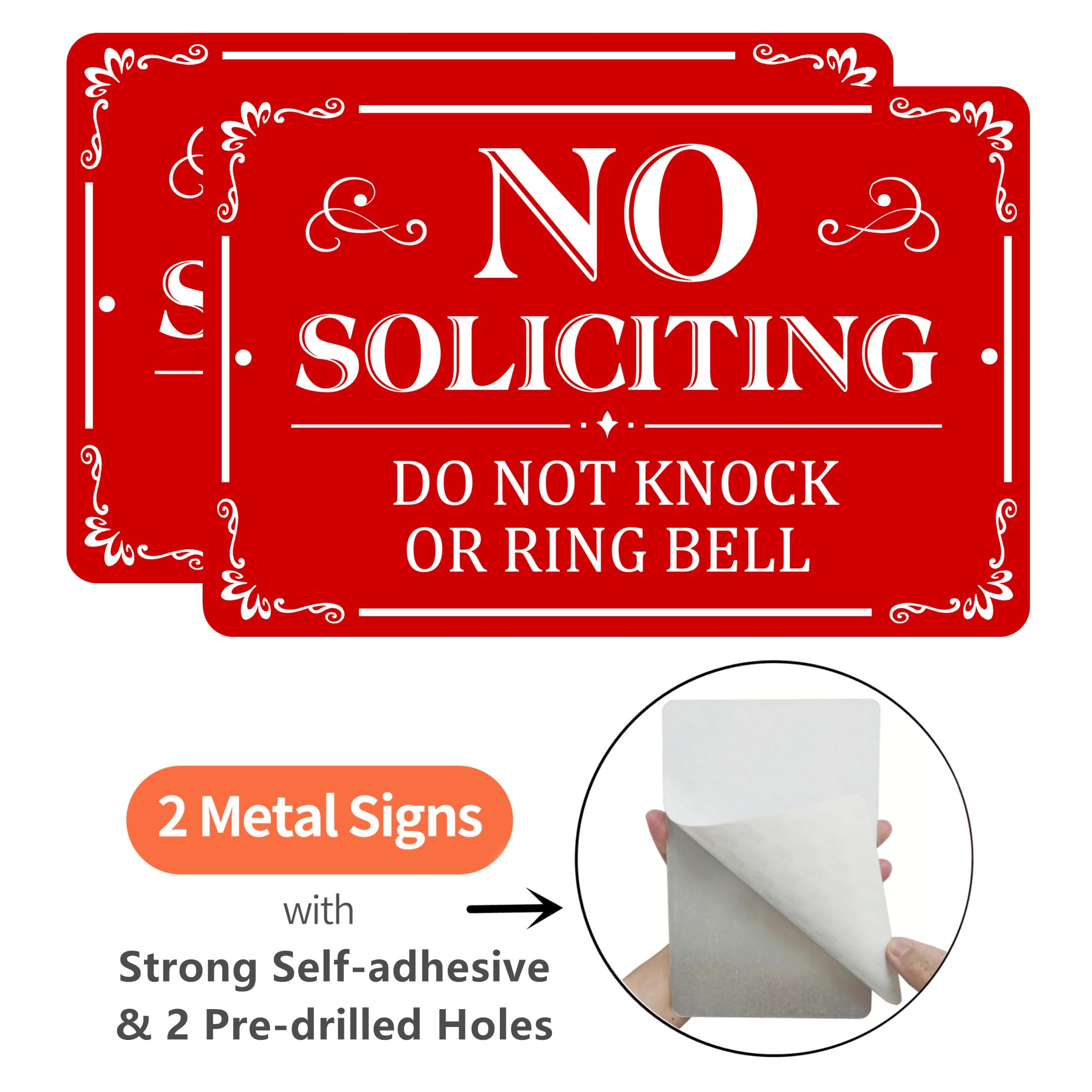 MongFun no soliciting sign for yard use with bold red and white contrast.