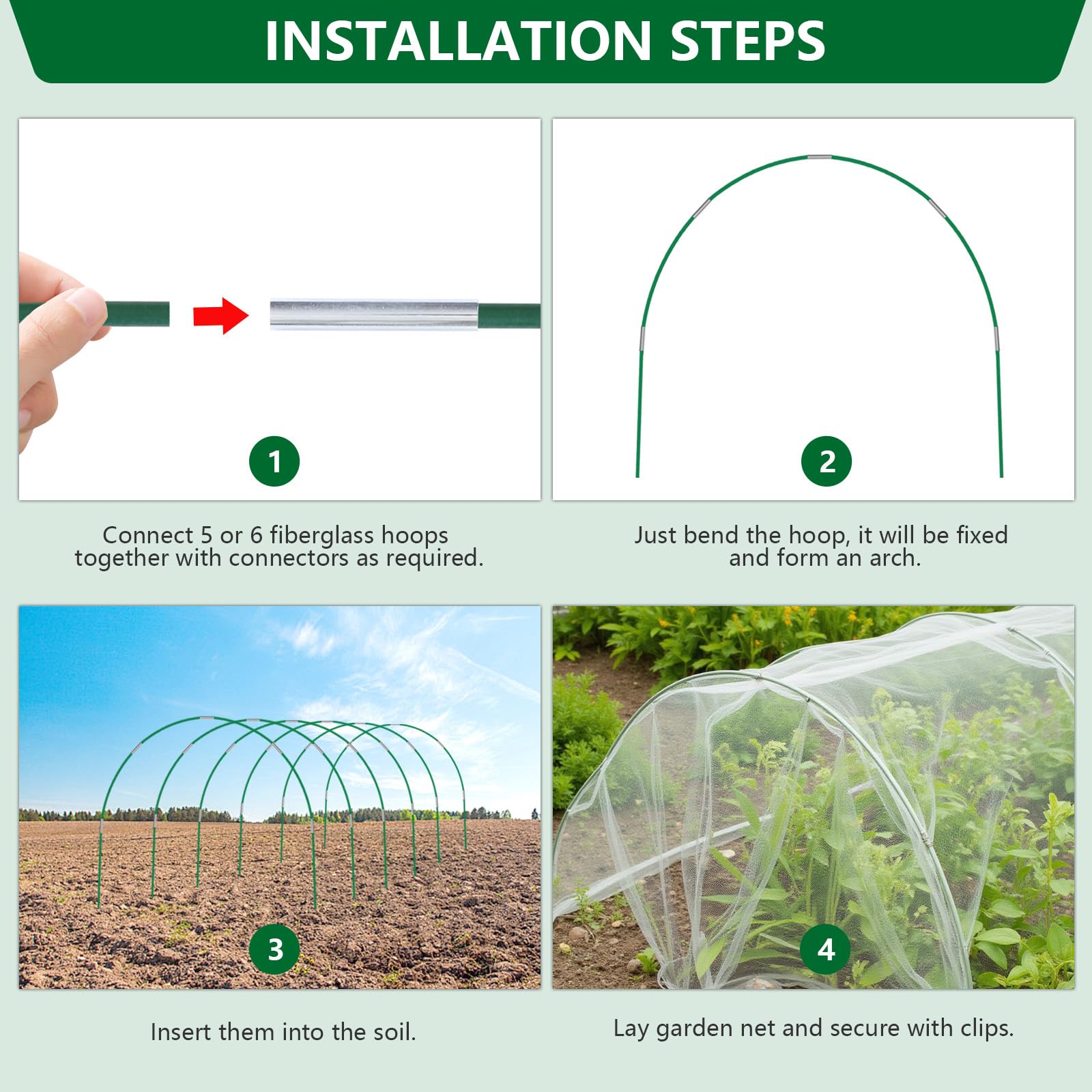 Row cover protecting tomatoes under Monirsen netting on a raised bed
