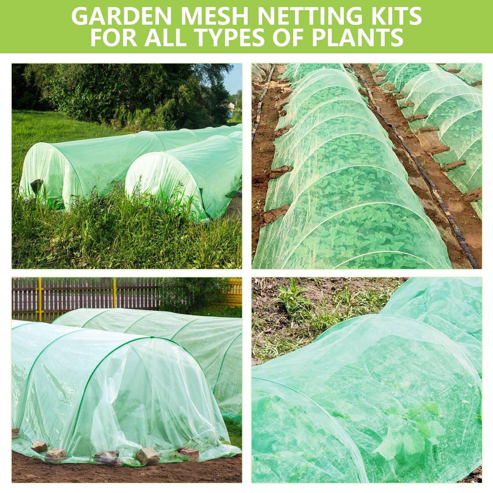 Monirsen garden netting cover shields vegetables and fruits from sun and pests.