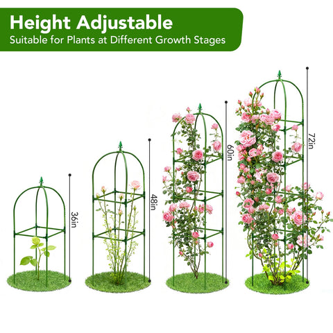 Monirsen rose trellis upholds heavy vines with a rustproof steel frame for roses and climbers.
