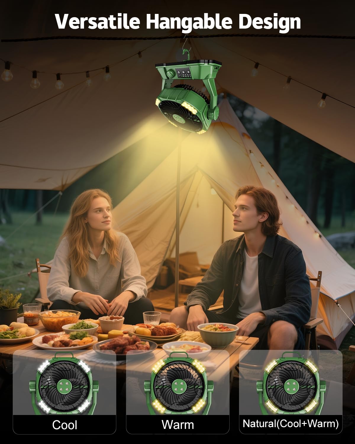 120-degree tilt lets you direct mist toward people or gear.