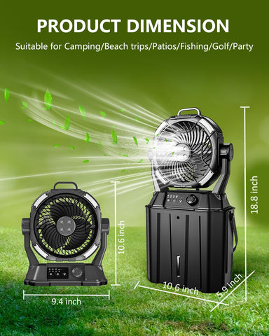 MONISEN misting fan LED light modes set ambiance for outdoors