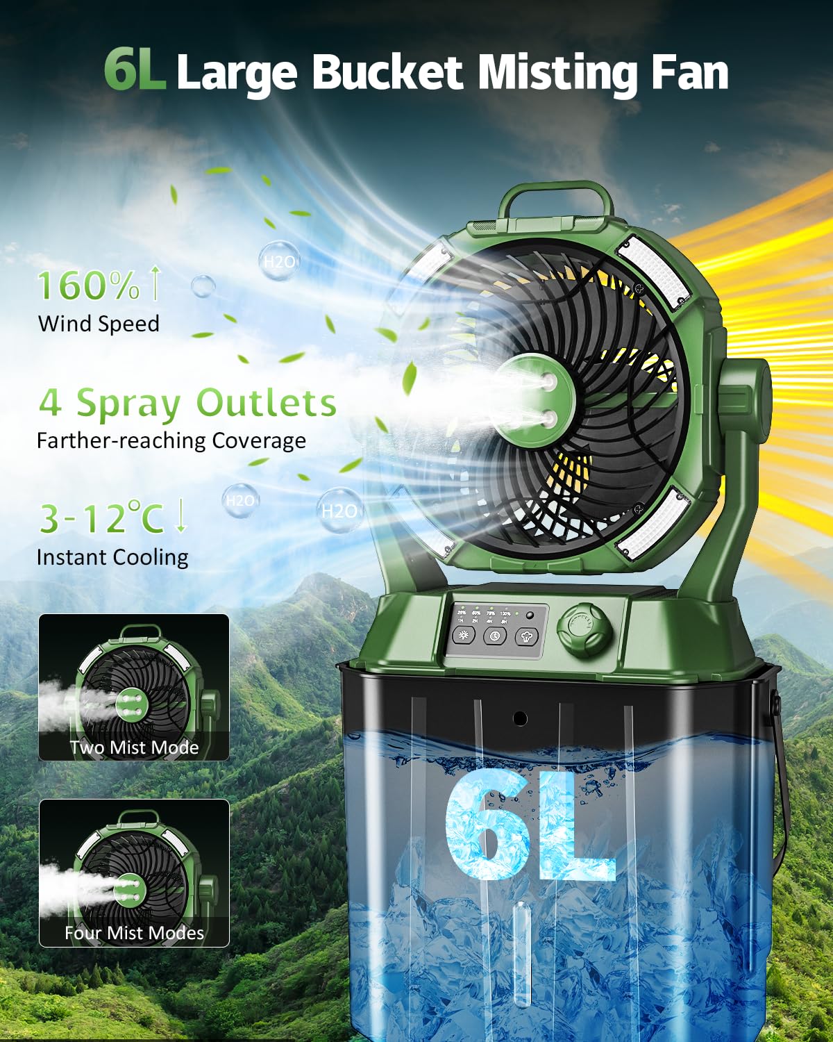 Remote-controlled operation lets you adjust mist and fan without leaving your seat.