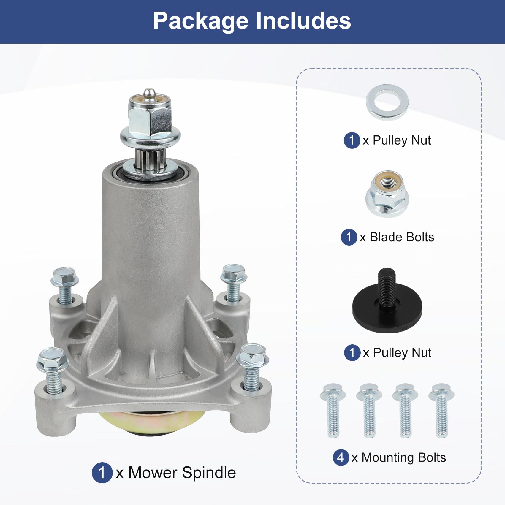 MONKEMON 532187281 mower spindle with corrosion-resistant aluminum construction
