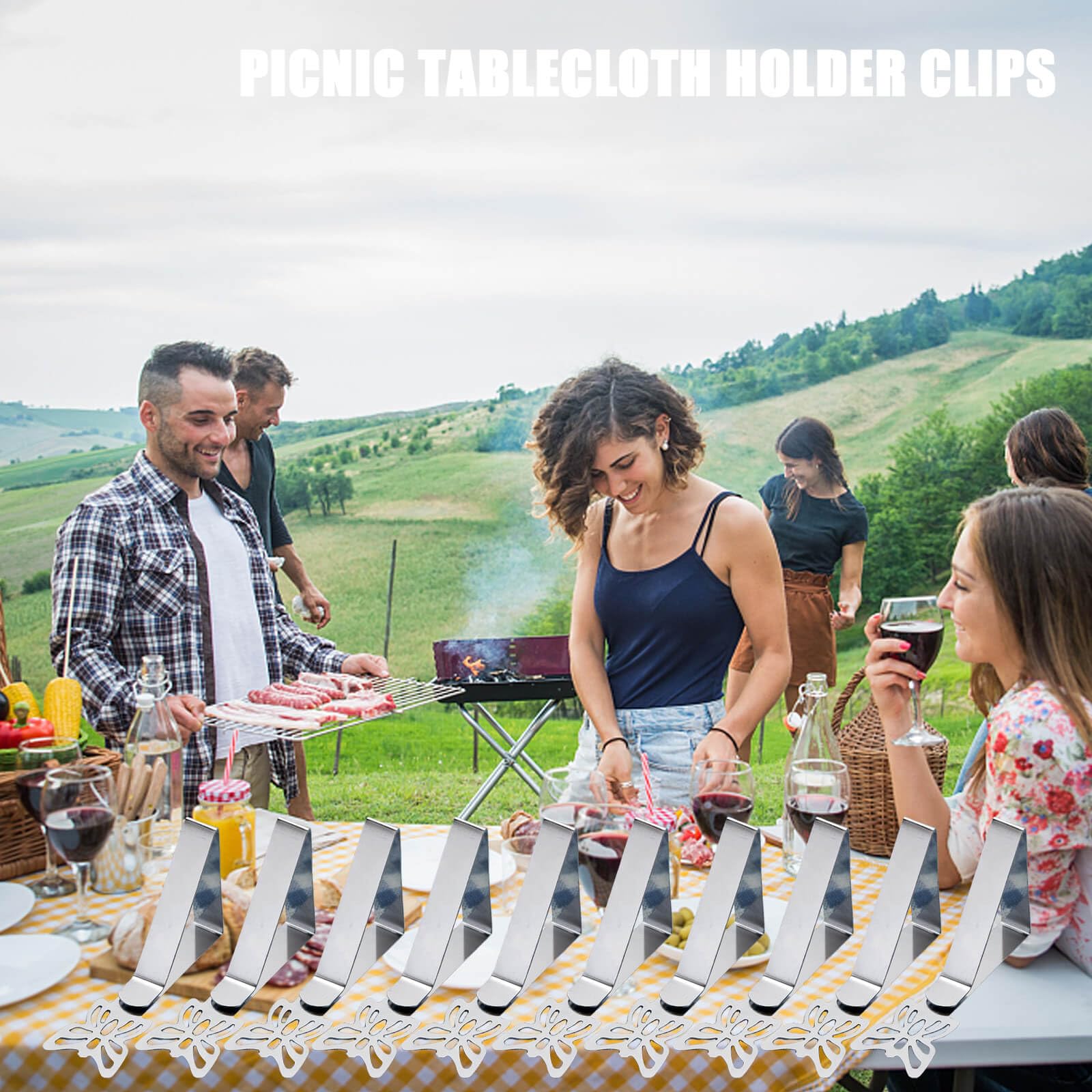 MONNCHA easy-install-tablecloth-clip quick to set up and remove