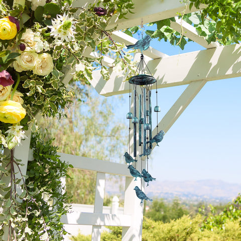 Monsiter QE Bird Wind Chimes S Hook attachment for easy hanging