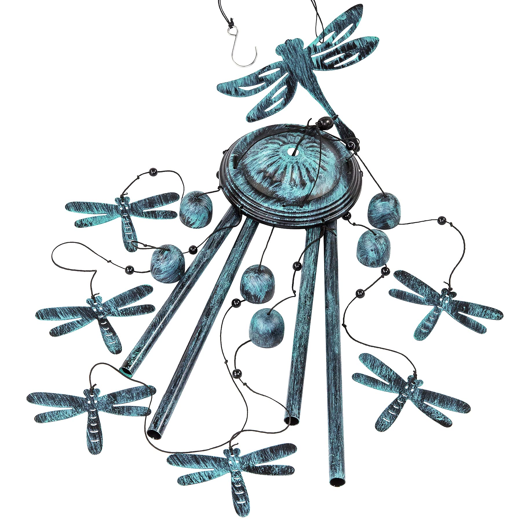 Monsiter QE wind chimes with 4 aluminum tubes for harmonious outdoors.