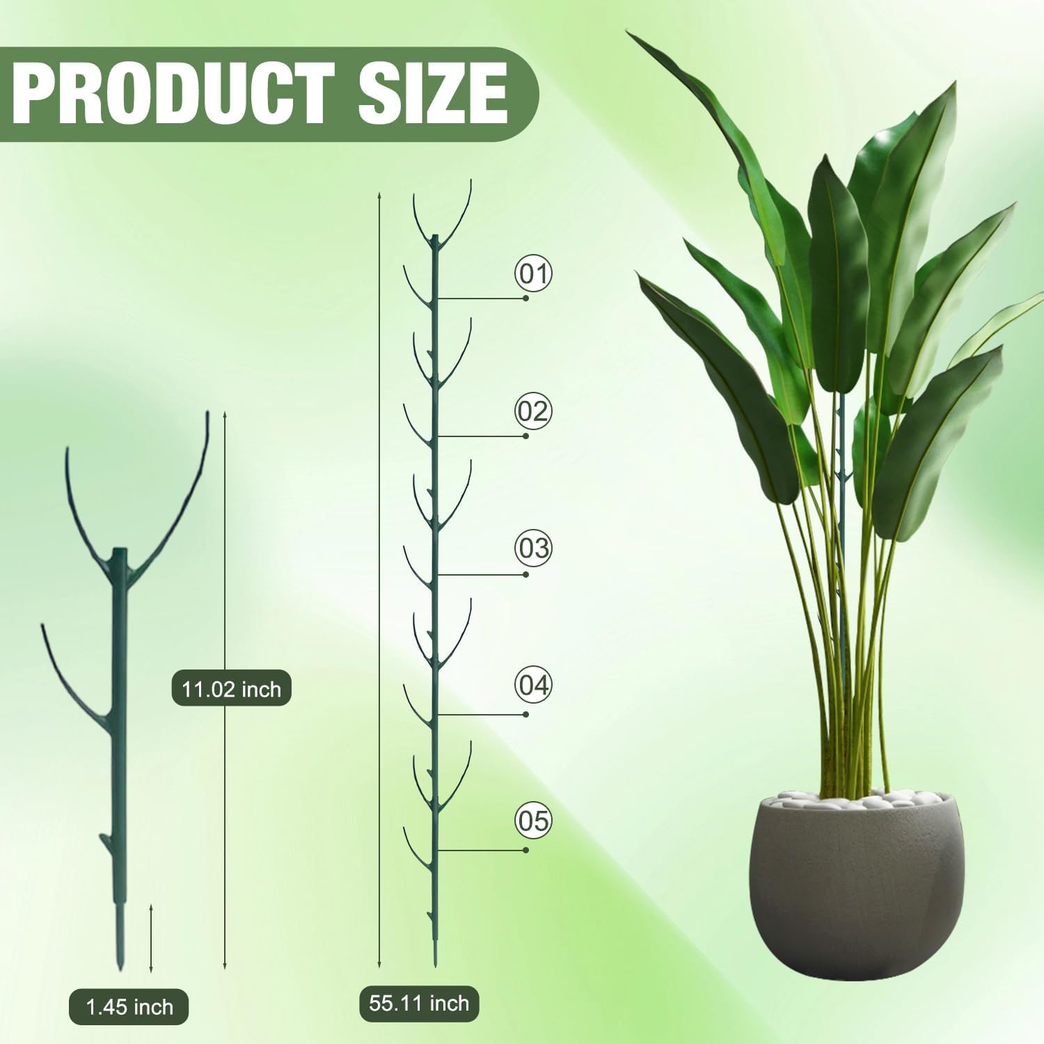 Complete 10-piece set ready for versatile plant support