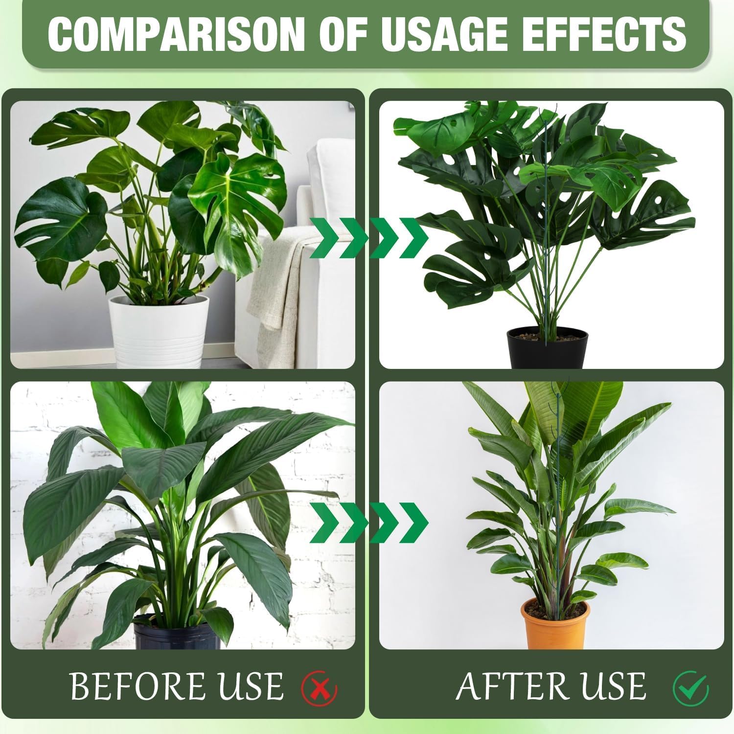 Interlocking system of 10pcs monstera plant support stakes