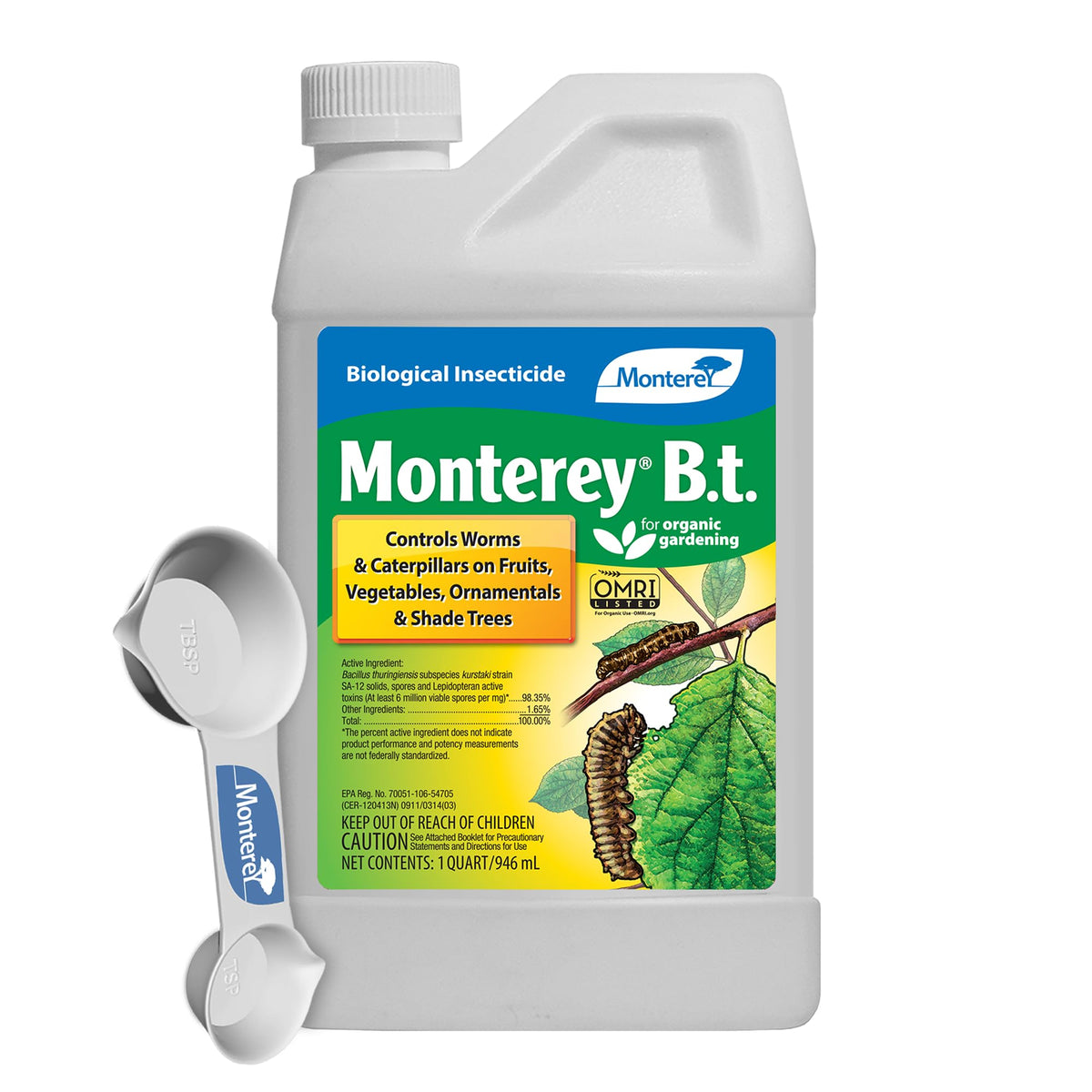 Monterey BT bundle measuring spoon enables precise caterpillar control.