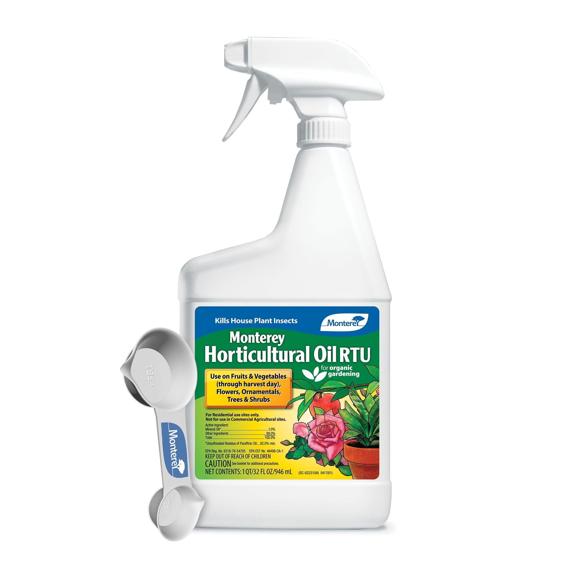 Monterey Horticultural Oil spray bottle shown for ready-to-use pest control in gardens