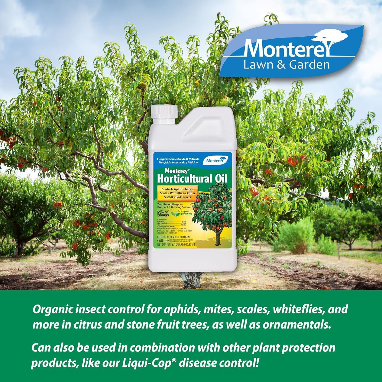 Monterey Horticultural Oil spray-bottle for precise foliar application.