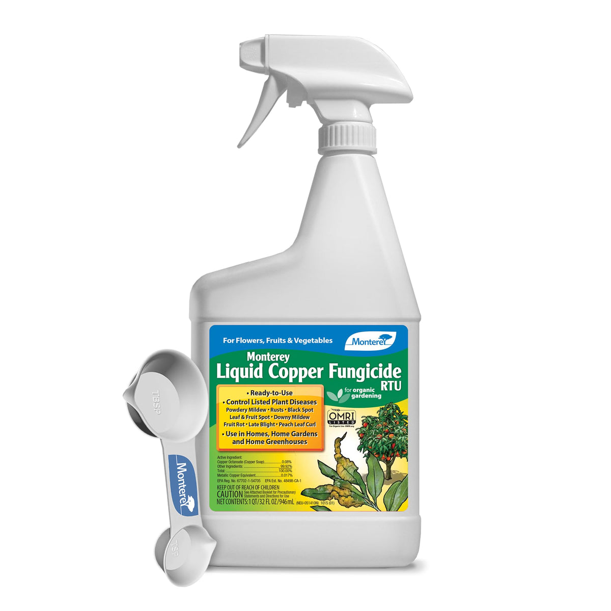 Monterey Liquid Copper Fungicide spray bottle ready for garden protection