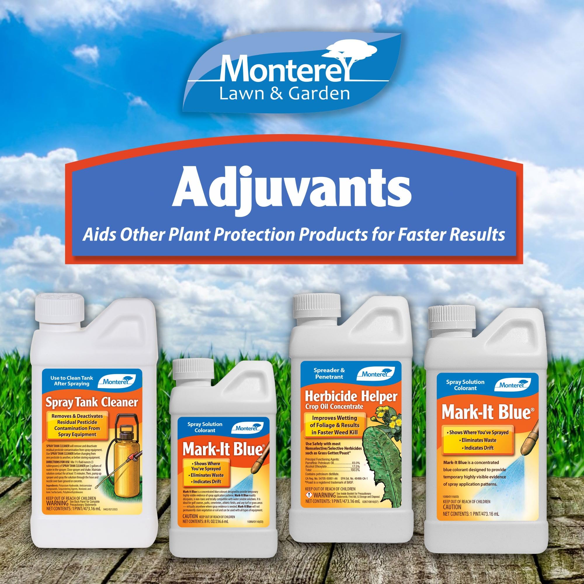 Monterey Mark-It Blue applied on lawn shows treated zones.