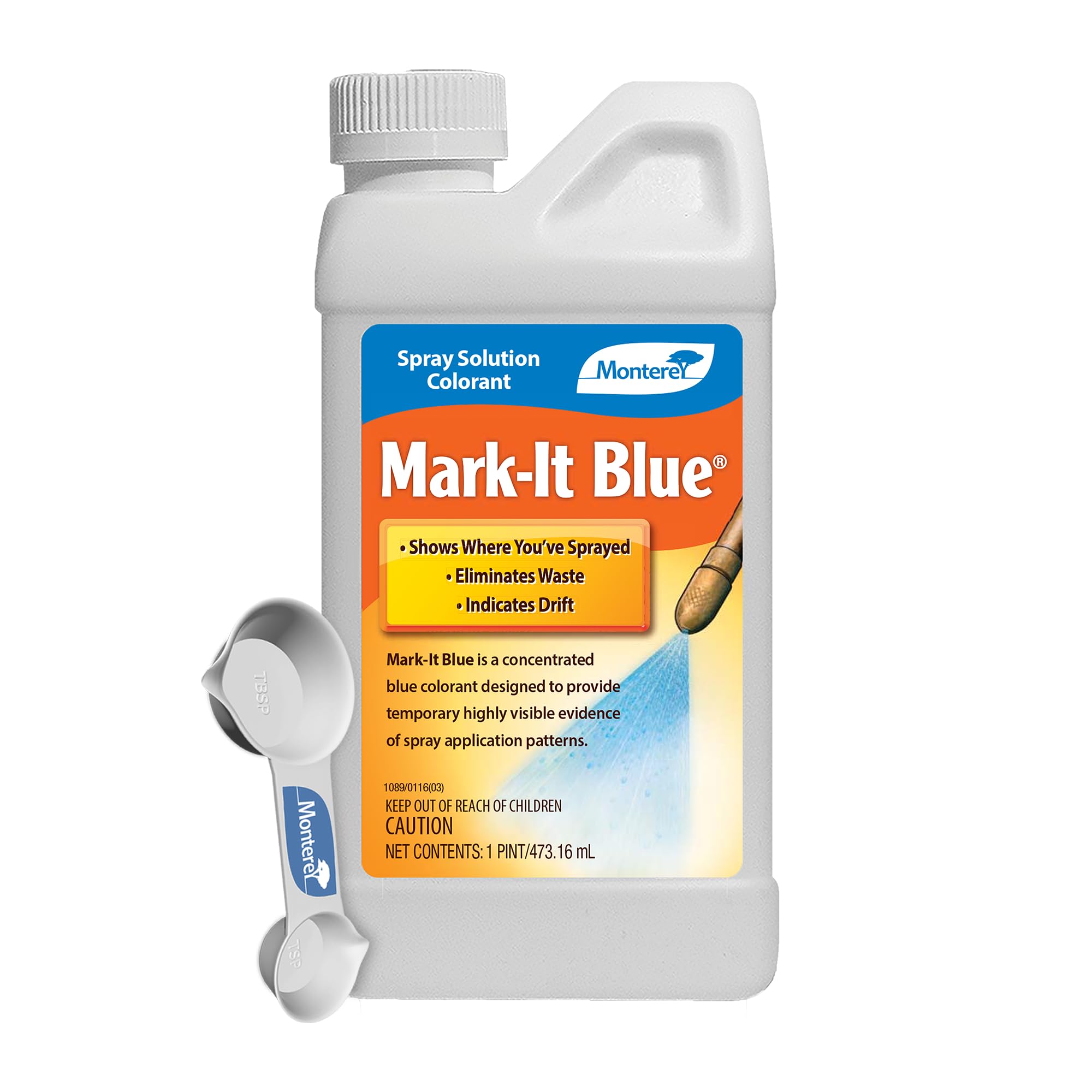 Monterey Mark-It Blue spray solution bottle marks treated lawn areas clearly.