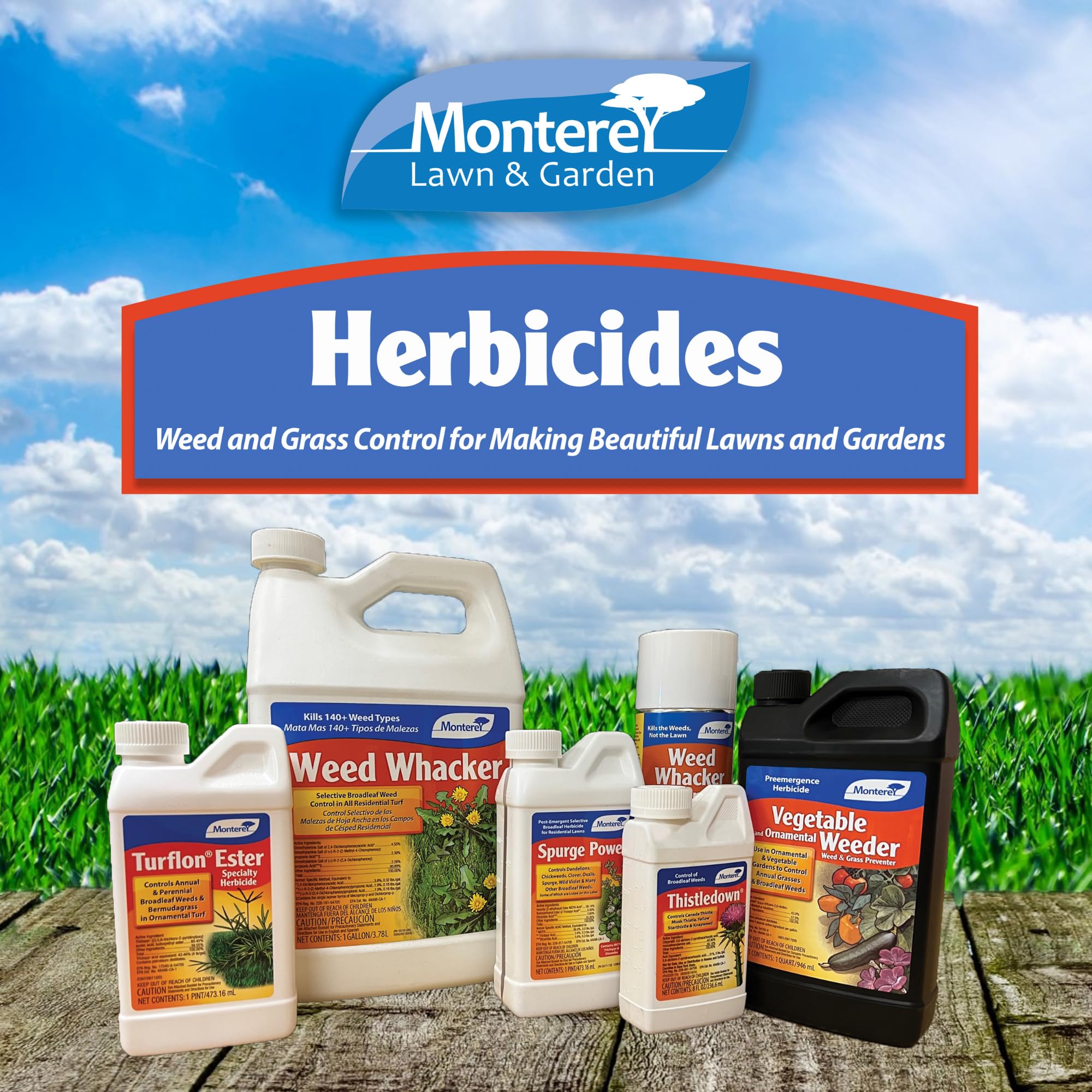Monterey preemergence weed control 32oz bottle ready for ornamental and vegetable beds.