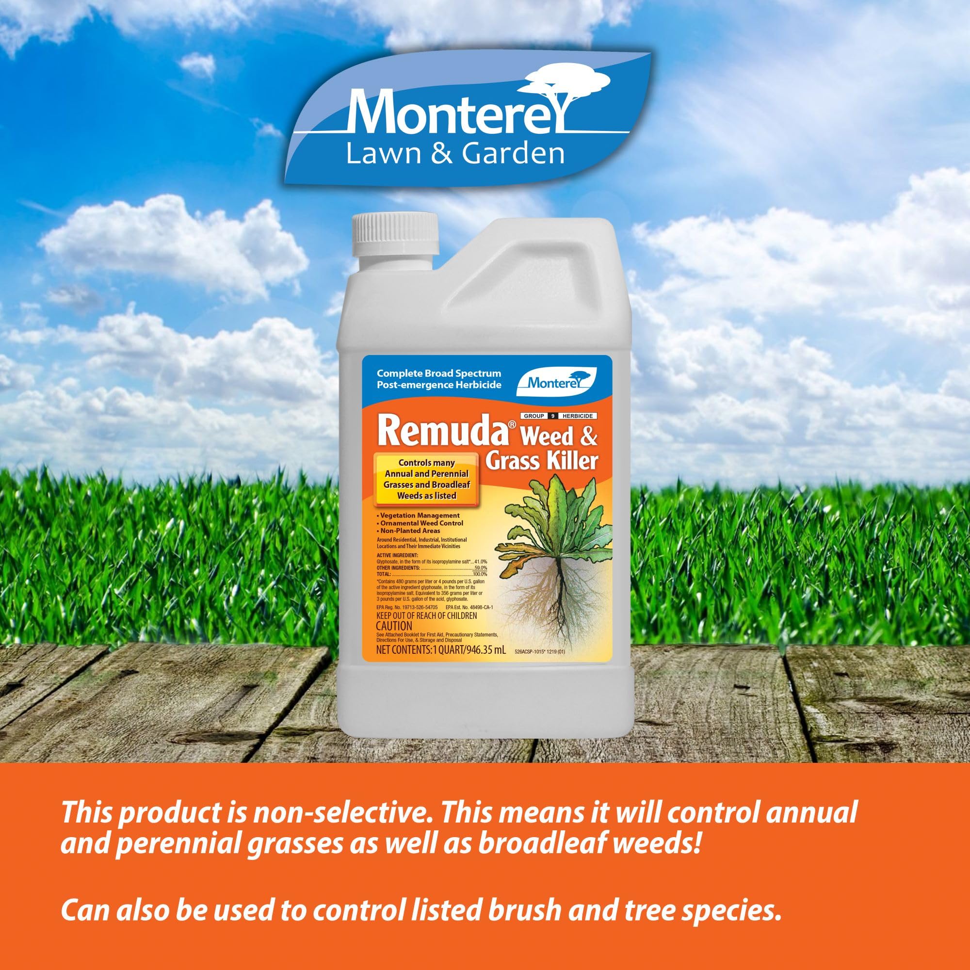Monterey Remuda spray bottle shown for easy post-emergent spraying around beds