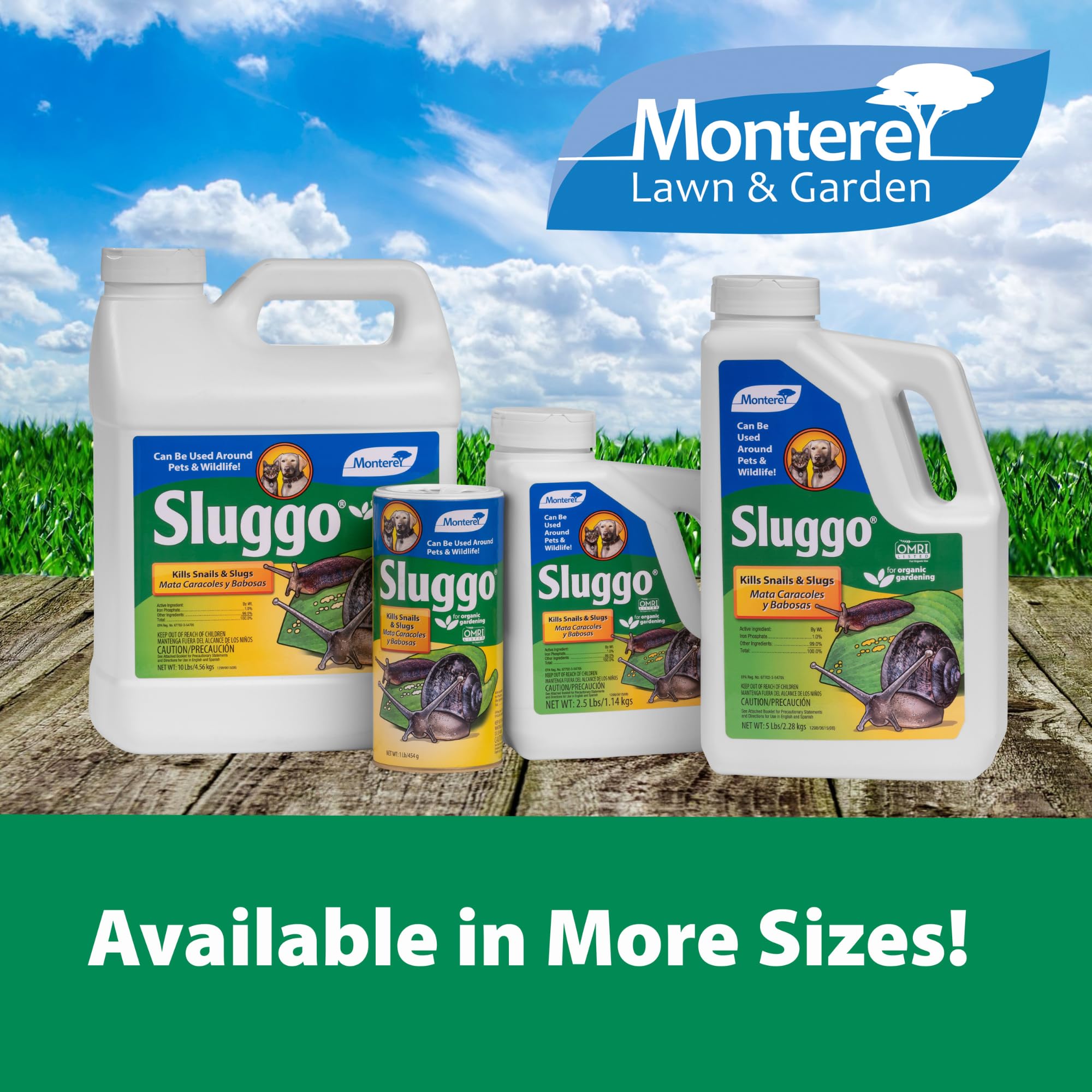 Monterey Sluggo being applied at dusk to protect garden beds.