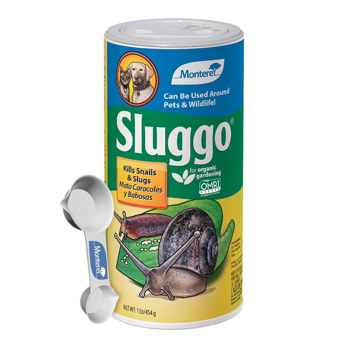 Monterey Sluggo snail killer granules protecting garden beds