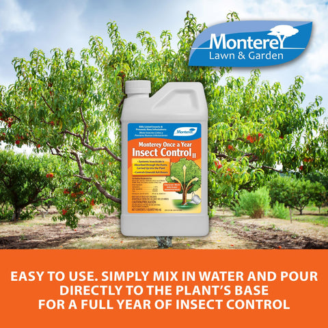 Trees and shrubs shown with systemic protection across the growing season.