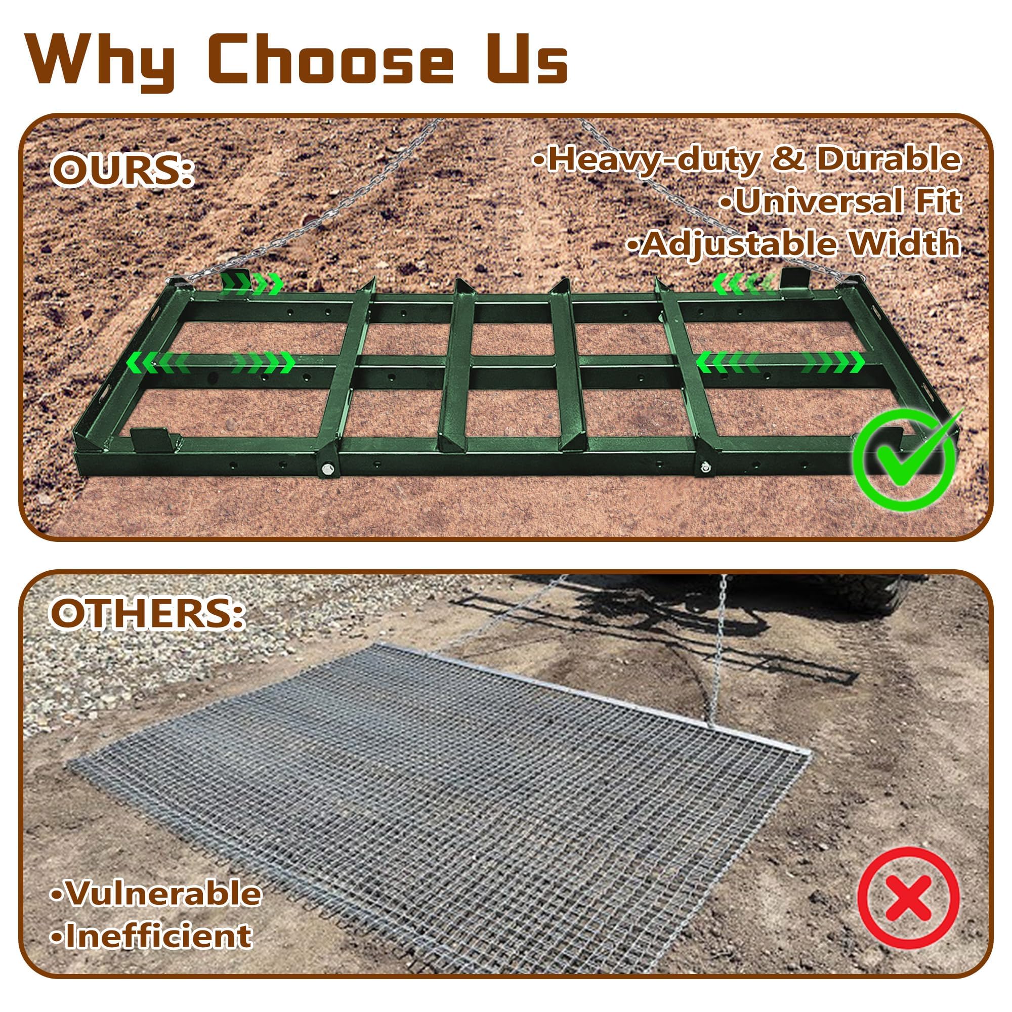 Montex gravel driveway grading versatility on uneven surfaces
