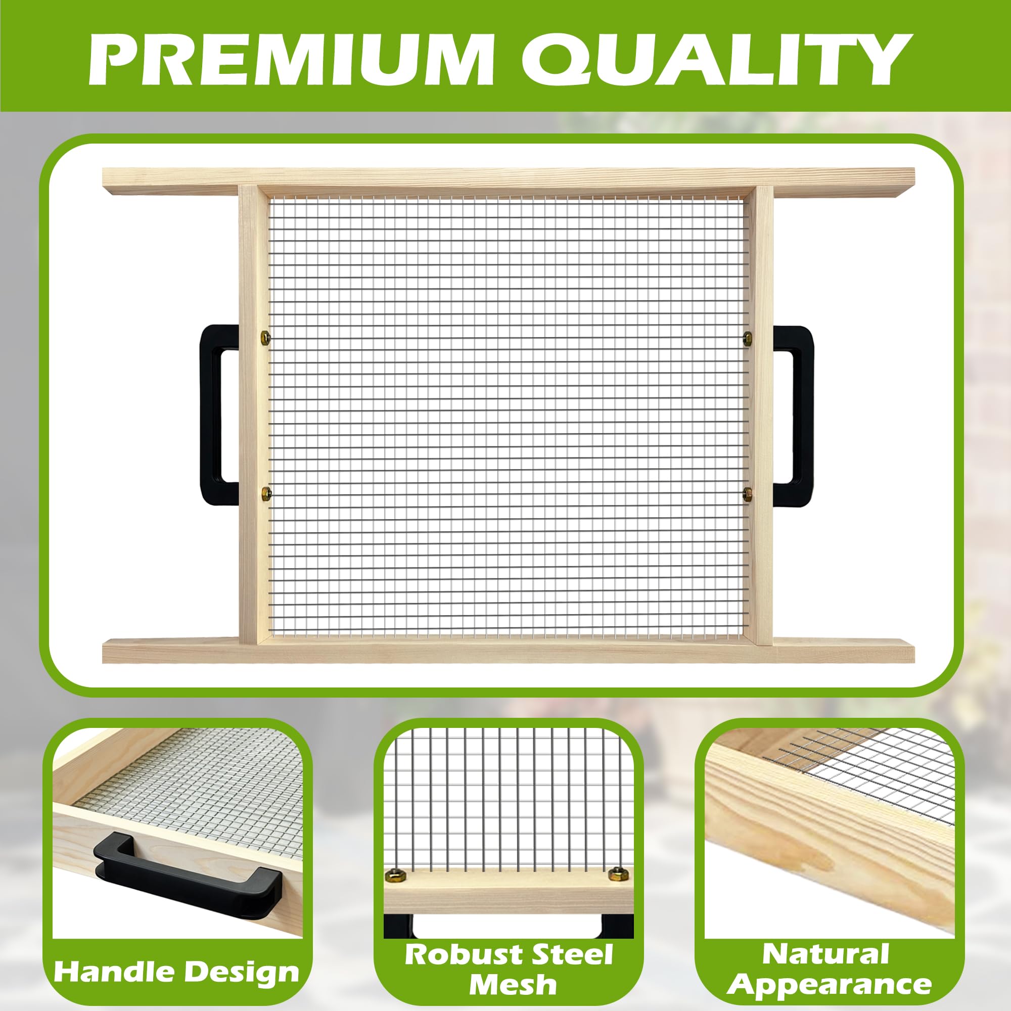 Montex precision mesh zero point five inch provides smoother soil texture.