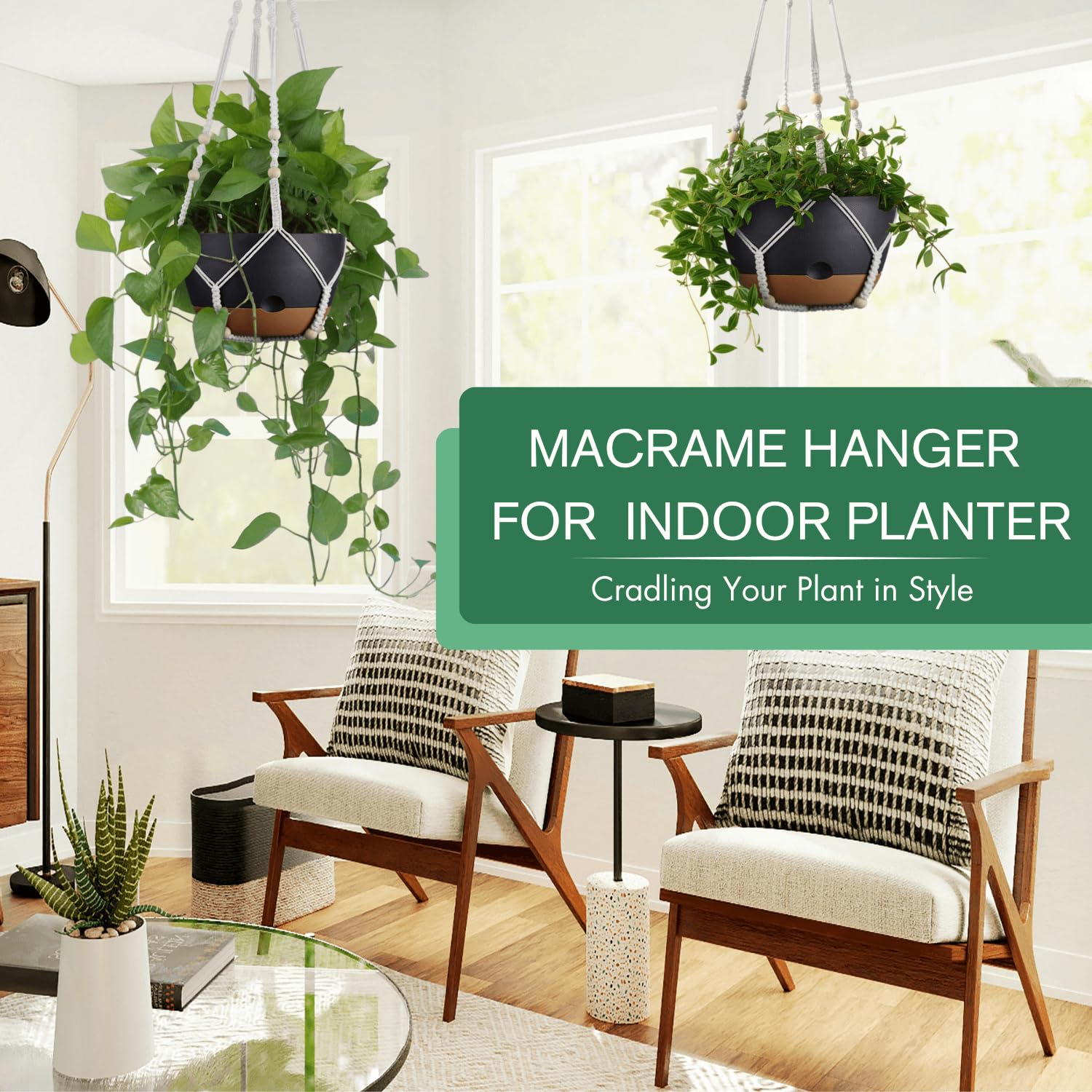 Montresor 10-inch hanging plant pot interior view with roomy planting space