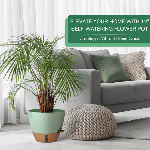 Montresor 10-inch self-watering pot with detachable reservoir for busy schedules.