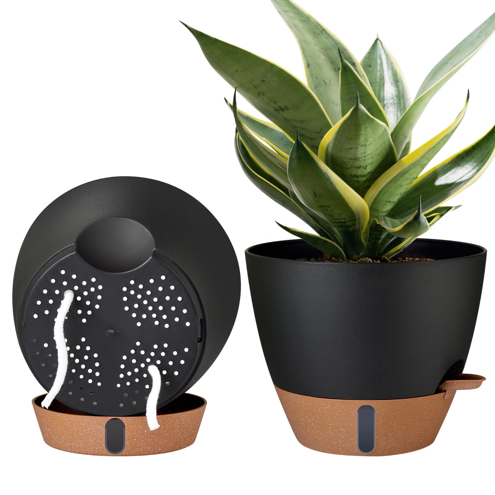 Montresor 2-pack 10-inch plant pots set with self-watering features.