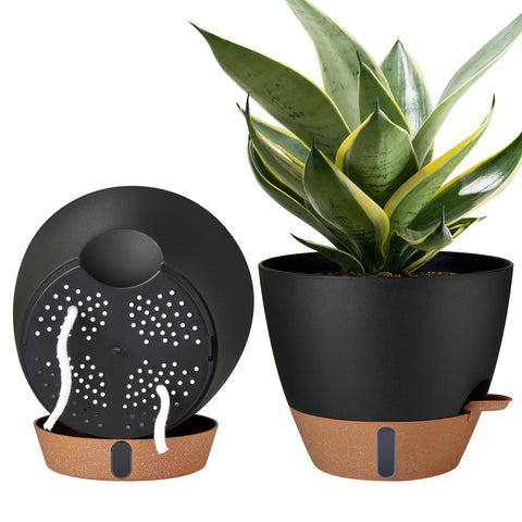 Montresor 2-pack 10-inch plant pots set with self-watering features.