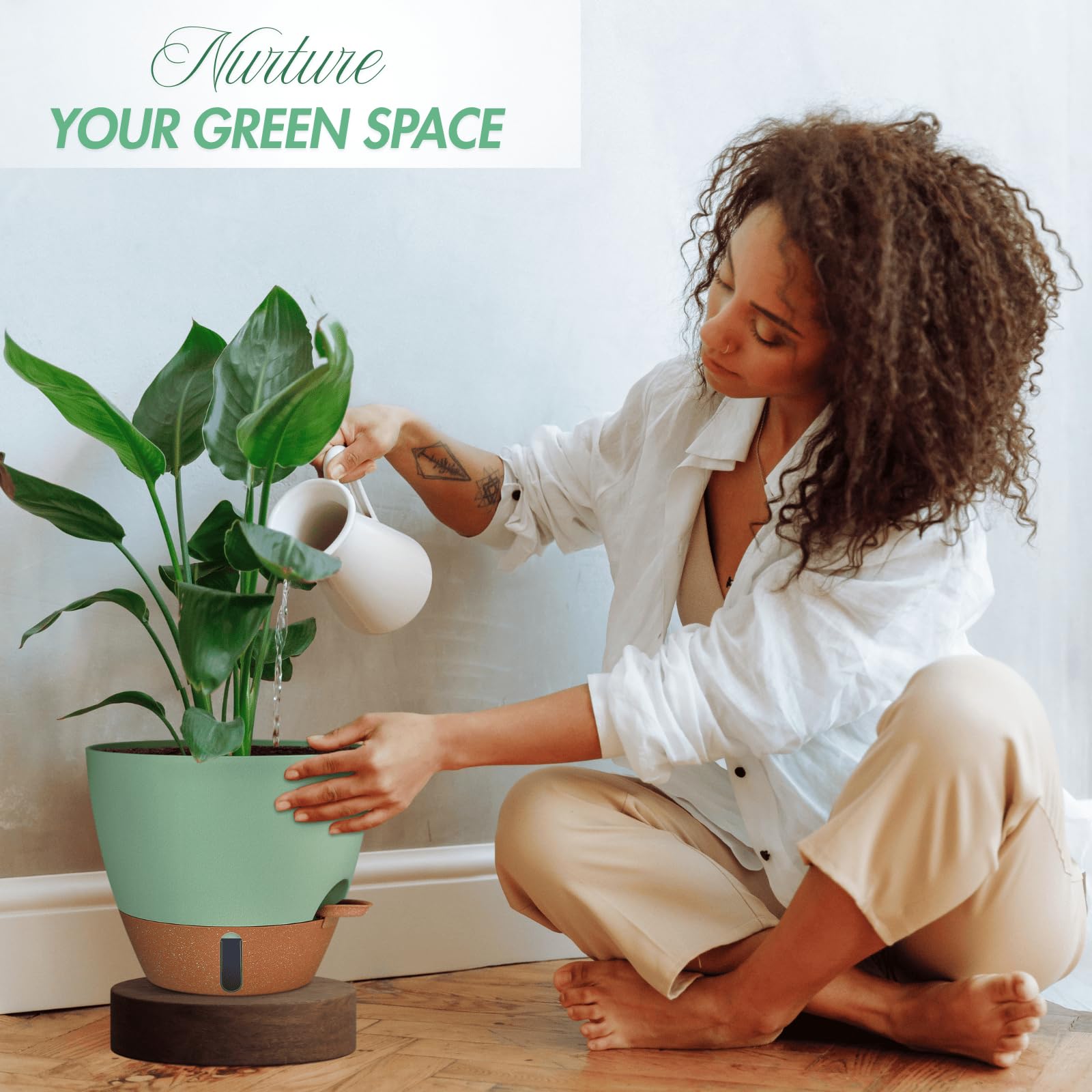 Montresor 8-inch self-watering pot ideal for kitchen herbs and compact spaces.
