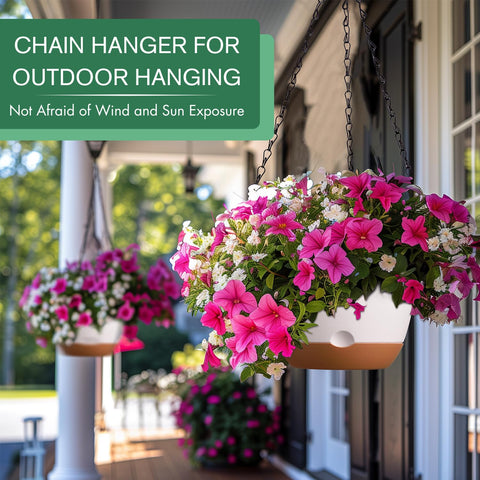Montresor hanging planter with sturdy metal hook for outdoor mounting