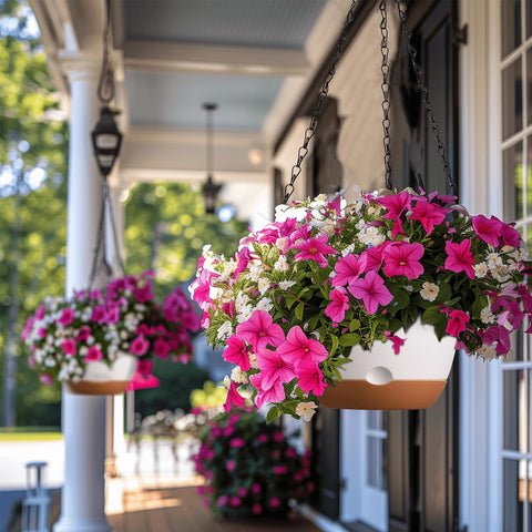 Montresor hanging planter with included S-shaped hooks for easy installation.